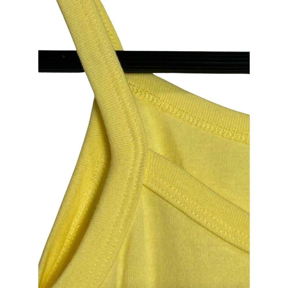 Y2K Barth French West Indies Yellow Tank 2000s American Apparel OS 100% Cotton - Picture 6 of 13